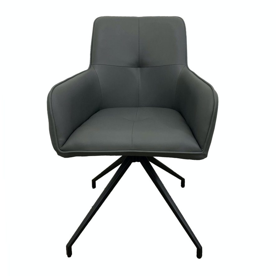 Furniture Link Nix - Dining Chair (Grey Faux Leather)
