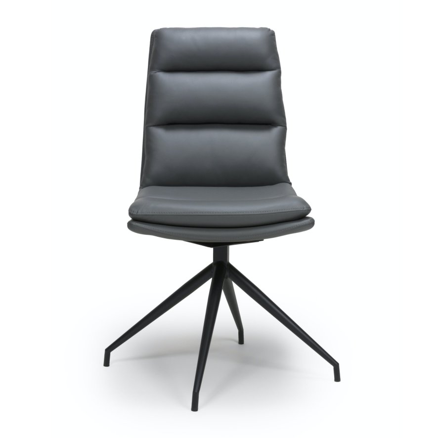 Furniture Link Nobo Swivel - Dining Chair (Grey Faux Leather)