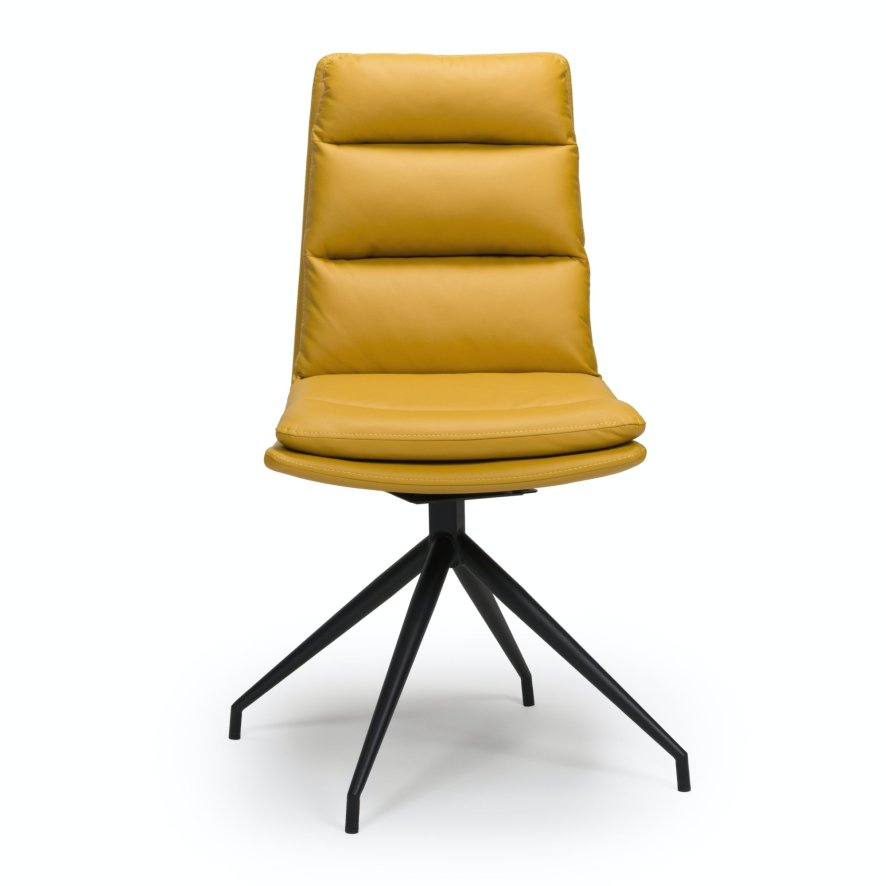 Furniture Link Nobo Swivel - Dining Chair (Ochre Faux Leather)