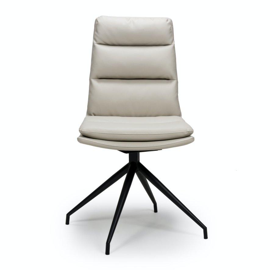 Furniture Link Nobo Swivel - Dining Chair (Taupe Faux Leather)