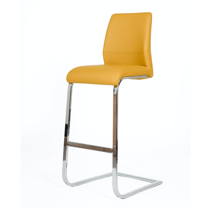 Seattle Bar Stool Ochre PU Roomes Furniture Interiors