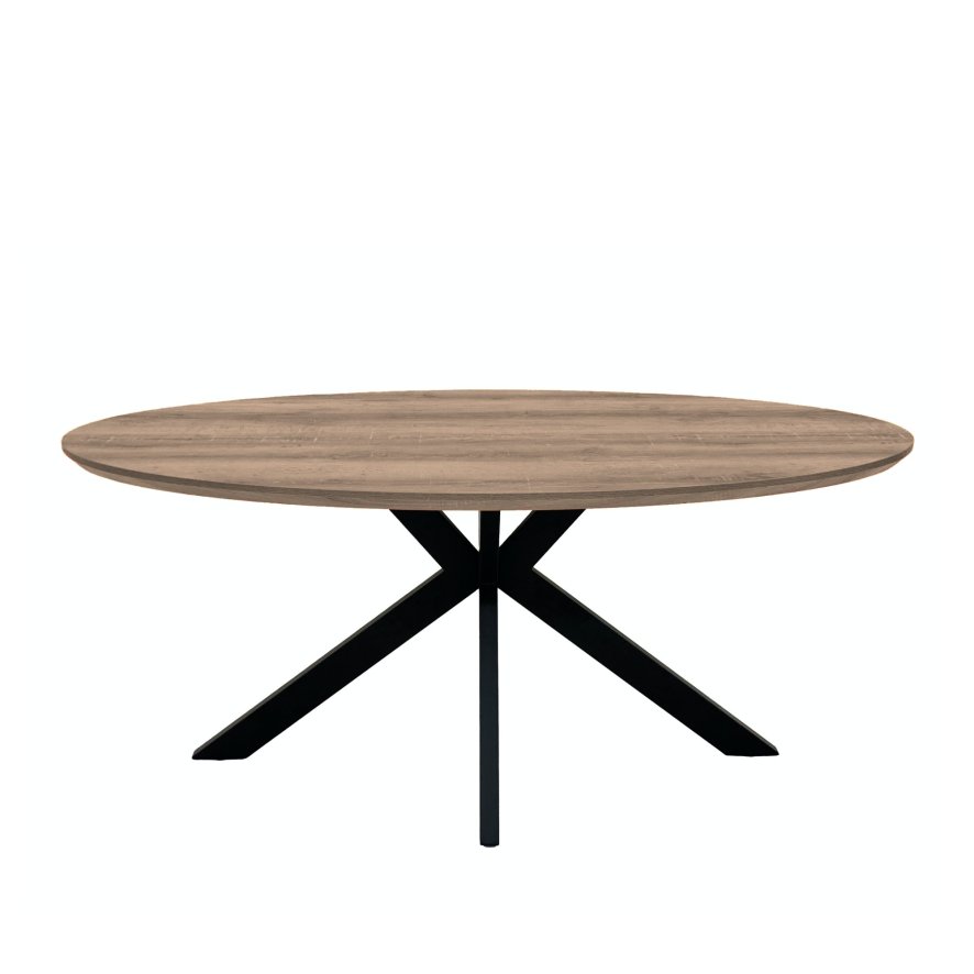 Furniture Link Prescot - Oval Dining Table 180cm (Light Walnut)