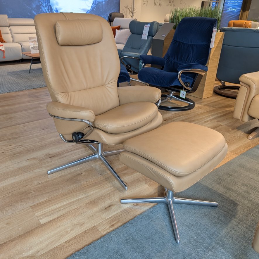 Ekornes Stressless Rome - High Back Chair with footstool (Urban Cross)