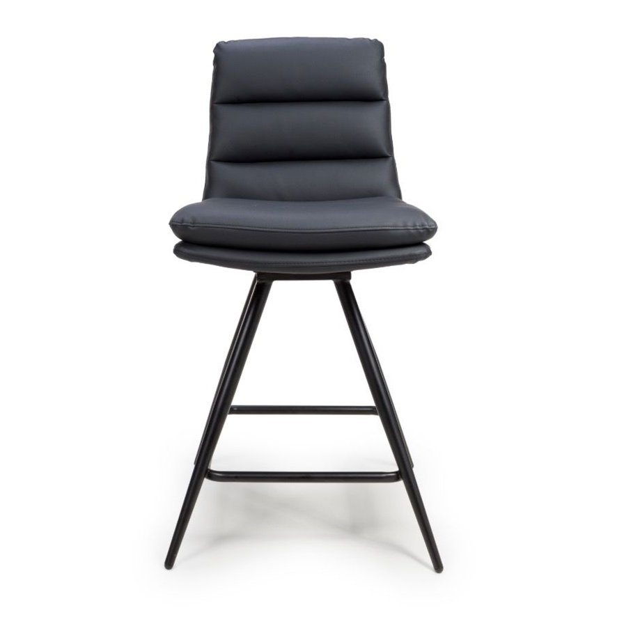 Furniture Link Nobo - Swivel Counter Chair (Black Faux Leather)