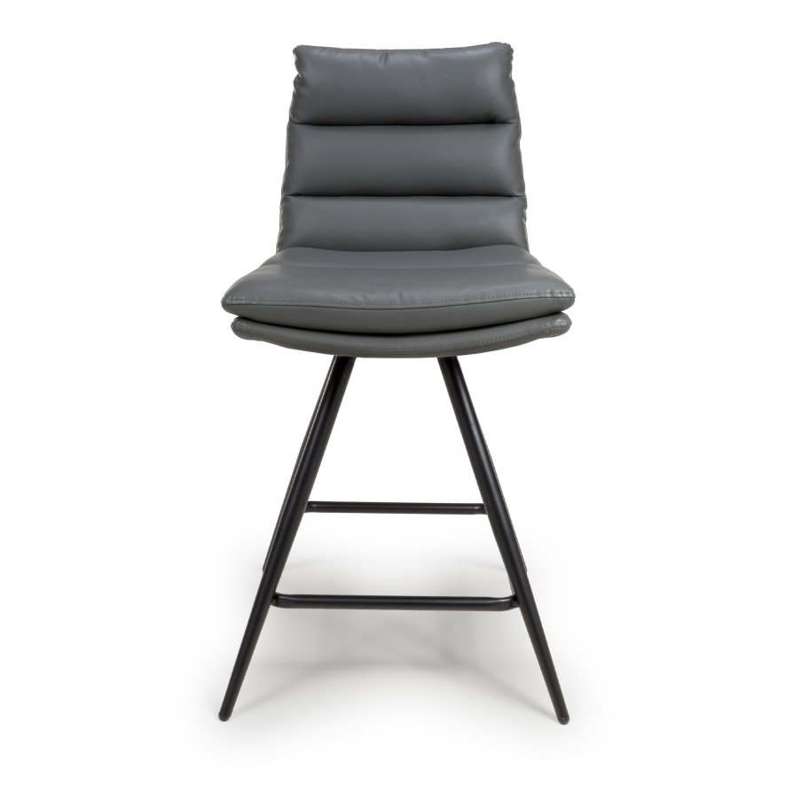 Furniture Link Nobo - Swivel Counter Chair (Grey Faux Leather)