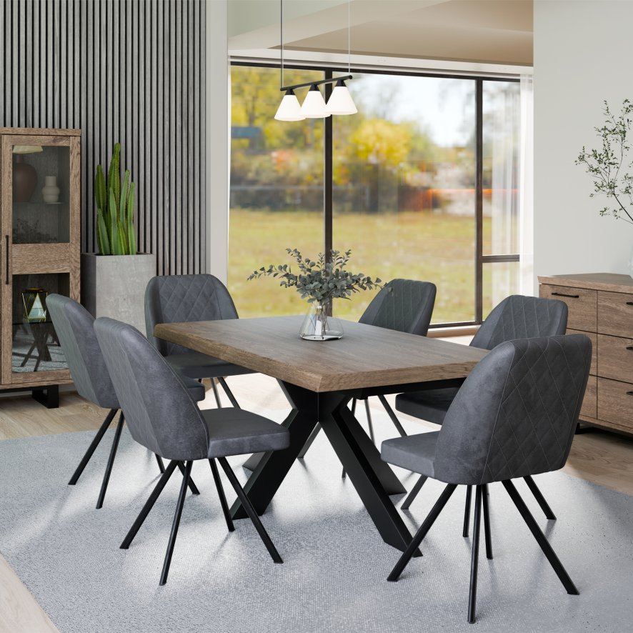 Classic Furniture Texas - Dining Table with Metal Star Base (140cm)