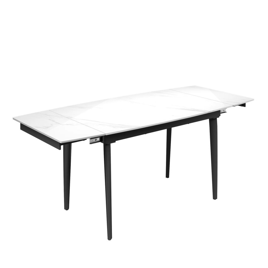 Torelli Furniture Ltd New Verdi - Ceramic Extending Dining Table (Gloss White Marble)