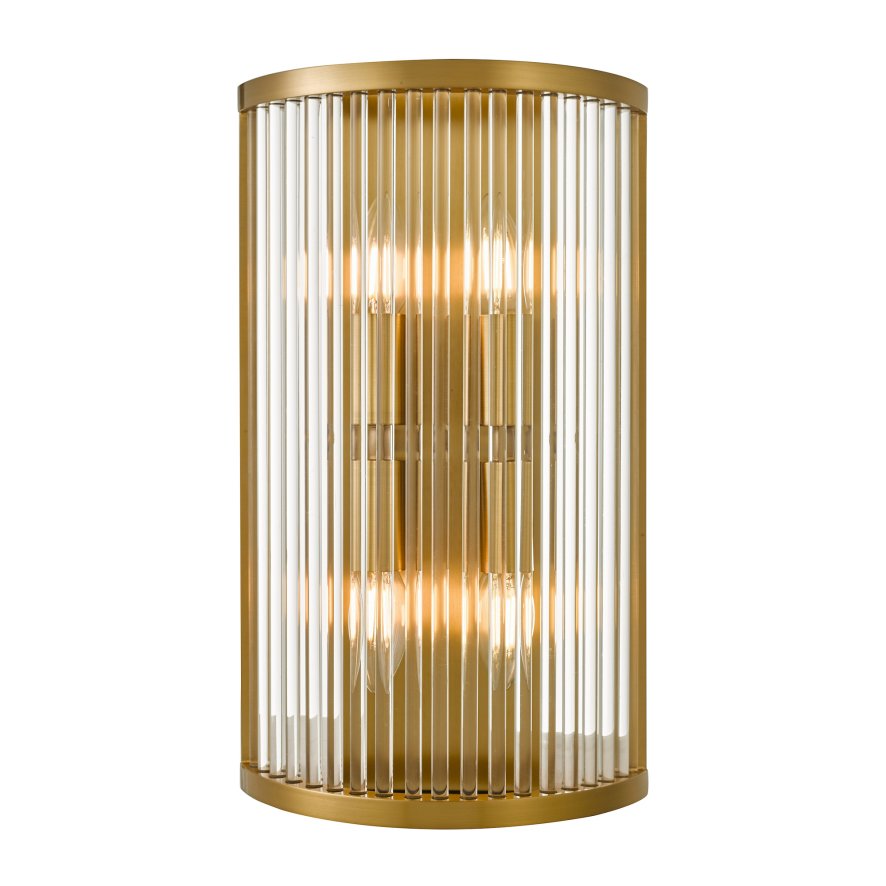 Dar Lighting Dar - Eleanor 4 Light Wall Light Natural Brass and Glass
