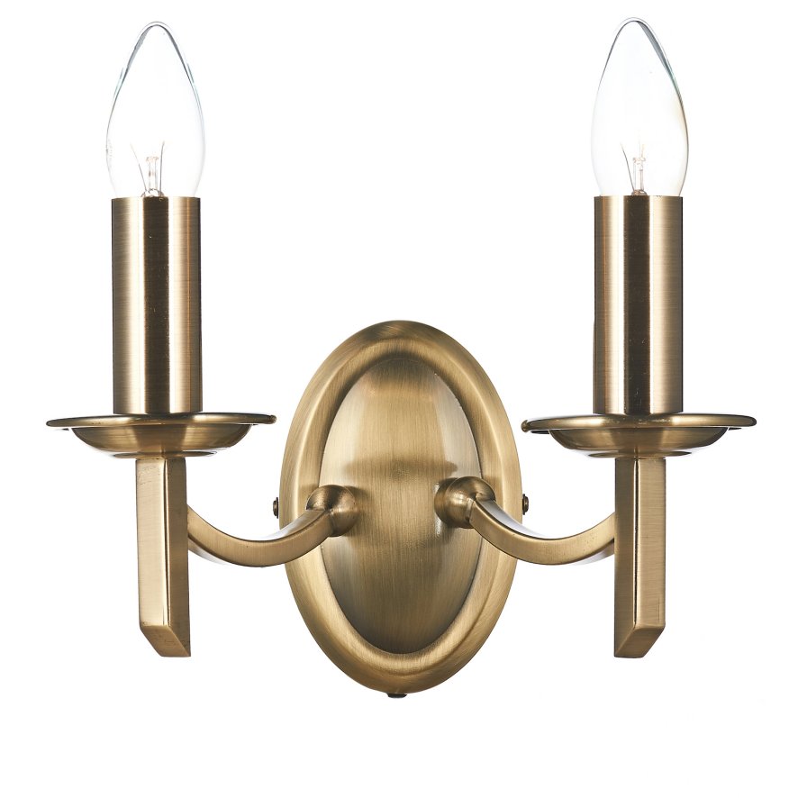 Dar Lighting Dar - Ambassador Double Wall Bracket Antique Brass