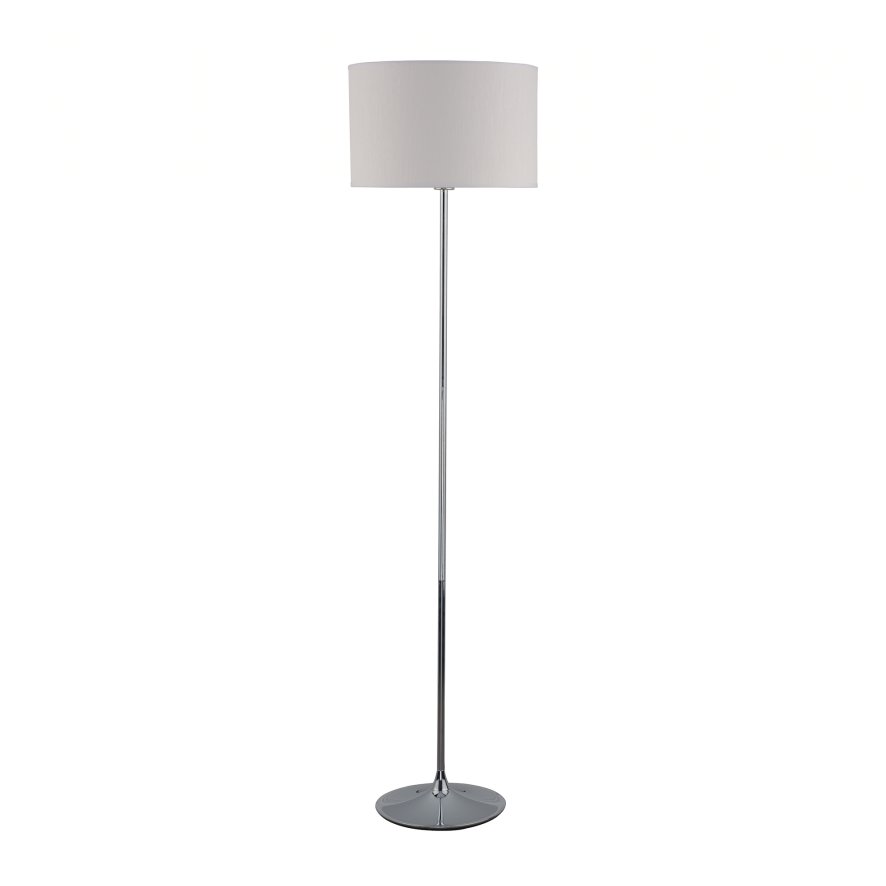 Dar Lighting Dar - Delta Floor Lamp Polished Chrome With Shade