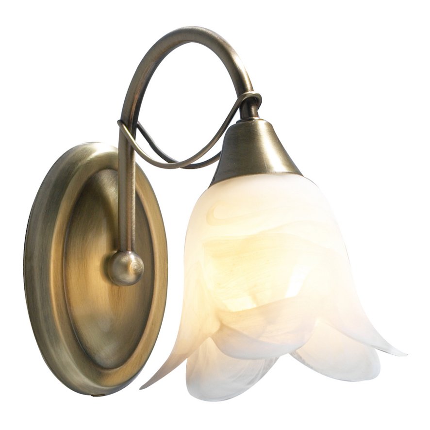 Dar Lighting Dar - Doublet Wall Light Antique Brass Alabaster Glass