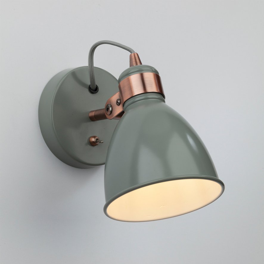 Dar Lighting Dar - Frederick Single Wall Spotlight Grey Copper