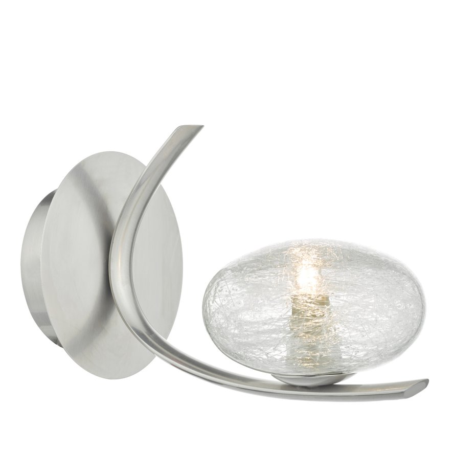 Dar Lighting Dar - Leighton Wall Light Satin Chrome Sugar Cane Glass