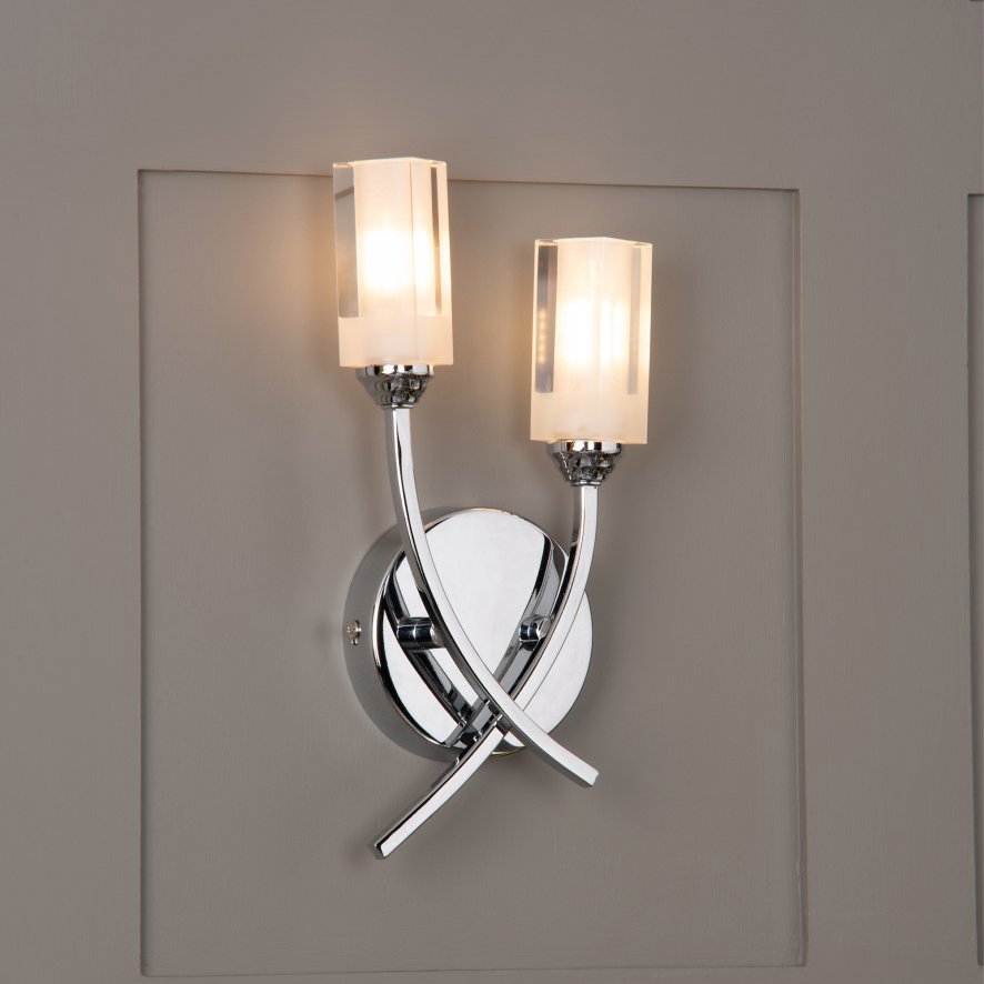 Dar Lighting Dar - Morgan Double Wall Bracket Polished Chrome