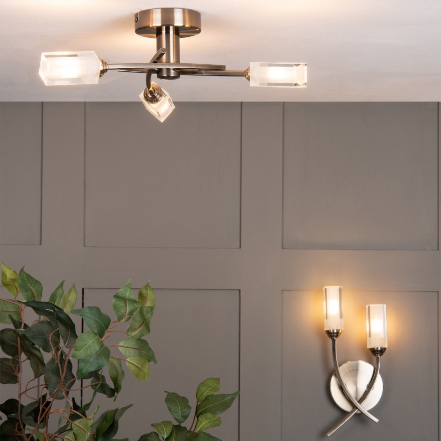 Dar Lighting Dar - Morgan Double Wall Bracket Antique Brass