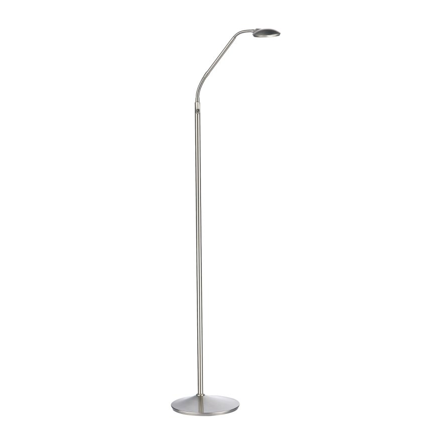 Dar Lighting Dar - Wellington Task Floor Lamp Satin Chrome LED