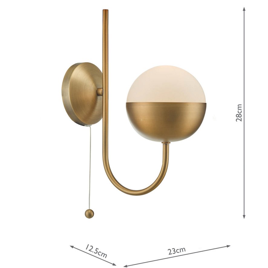 Dar Lighting Dar - Andre Wall Light Aged Brass