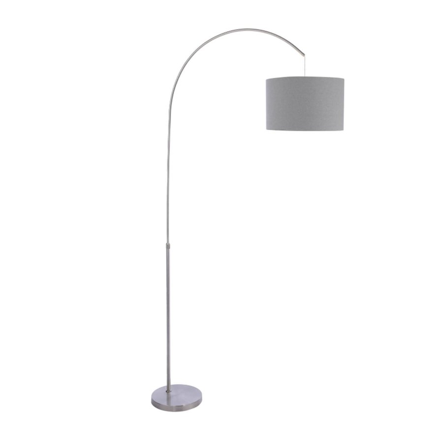Dar Lighting Dar - Bow Floor Lamp Satin Nickel with Shade