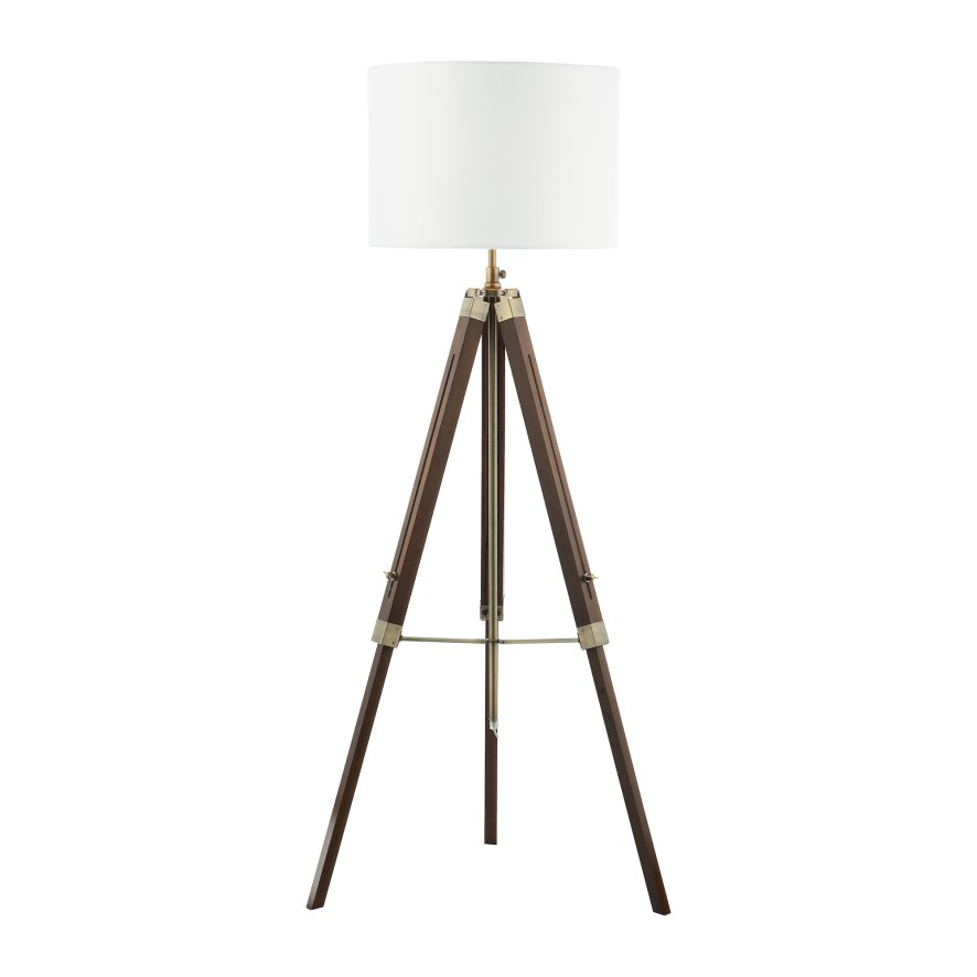 Dar Lighting Dar - Easel Floor Lamp Dark Wood With Shade