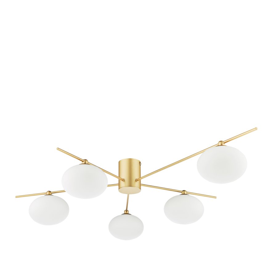Dar Lighting Dar - Jasper 5 Light Semi Flush Painted Gold