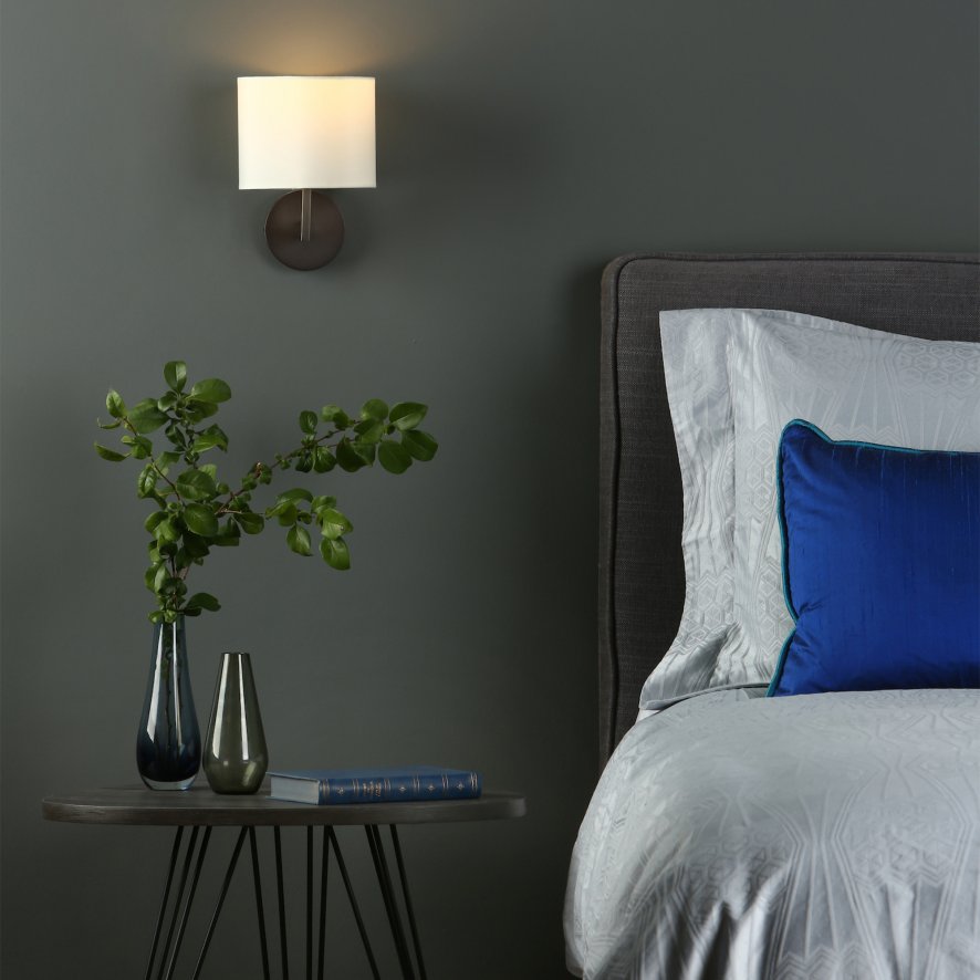 Dar Lighting Dar - Ferrara Wall Light Brushed Bronze With Shade