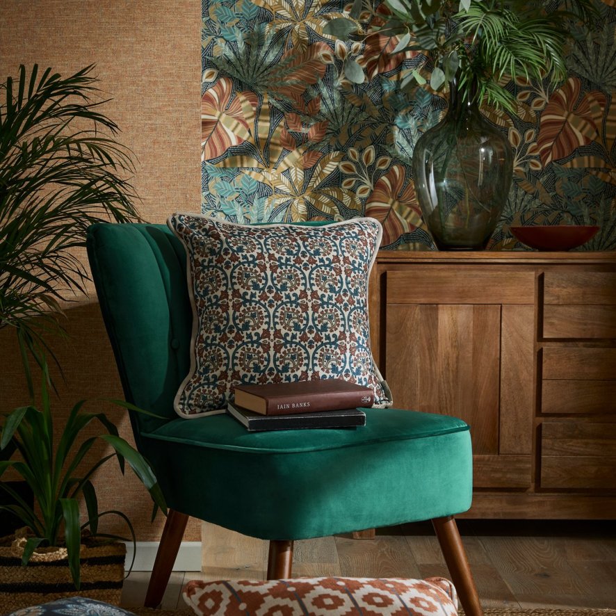 Esselle - Veda Linen Spice/Blue Cushion