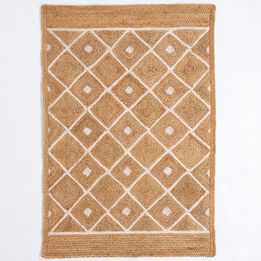 Esselle Esselle - Prestbury Diamond Handbraided Natural Rug (120x170cm)
