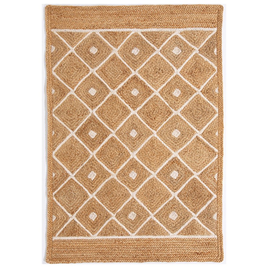 Esselle Esselle - Prestbury Diamond Handbraided Natural Rug (120x170cm)