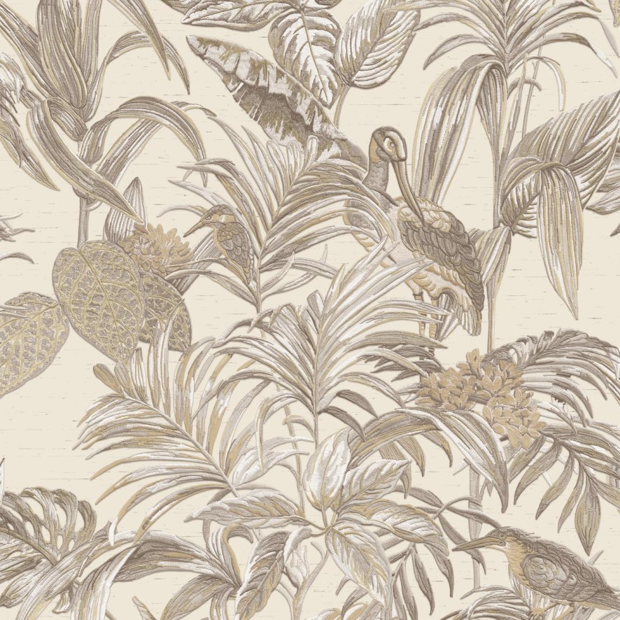 Esselle Esselle - Bird of Paradise Beige and Gold Wallpaper