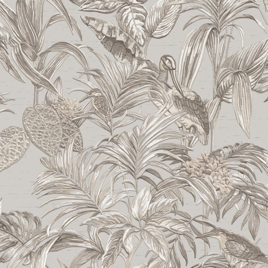 Esselle Esselle - Bird of Paradise Beige and Grey Wallpaper