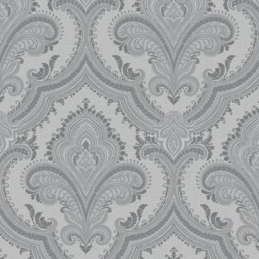 Esselle Esselle - Damask Grey and Silver Wallpaper