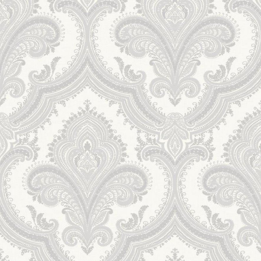 Esselle Esselle - Damask White and Silver Wallpaper