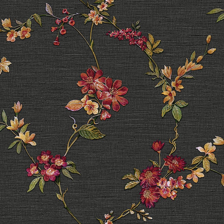 Esselle Esselle - Flower Trail Black Wallpaper