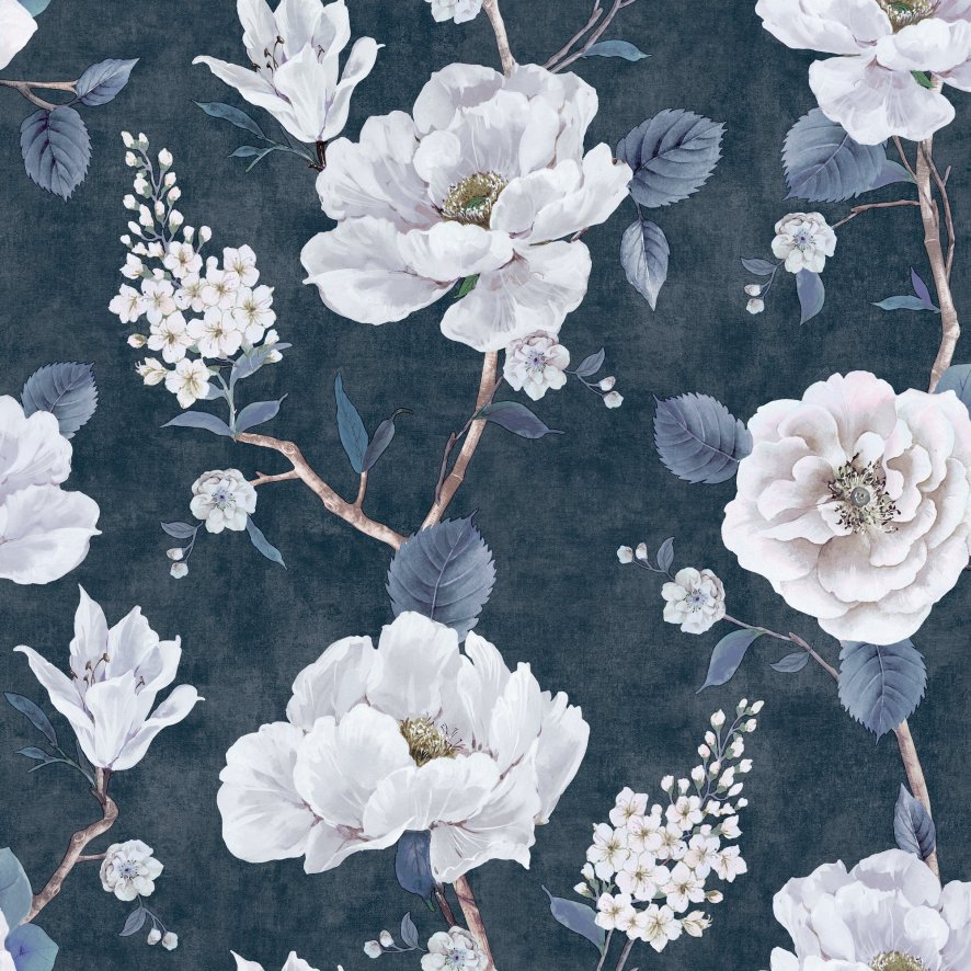 Esselle Esselle - Ashley Floral Navy Wallpaper