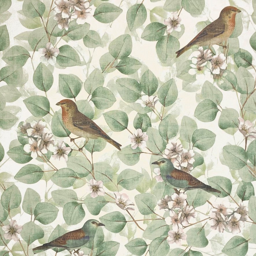 Esselle Esselle - Birds and Blossoms Green Wallpaper