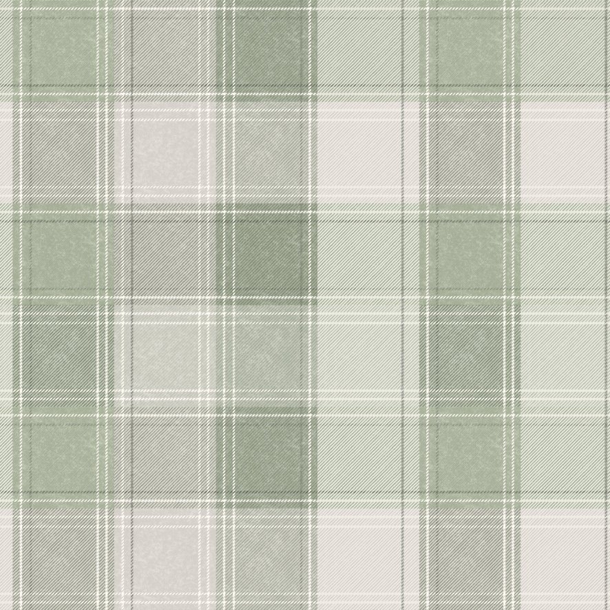 Esselle Esselle - Country Check Sage Wallpaper
