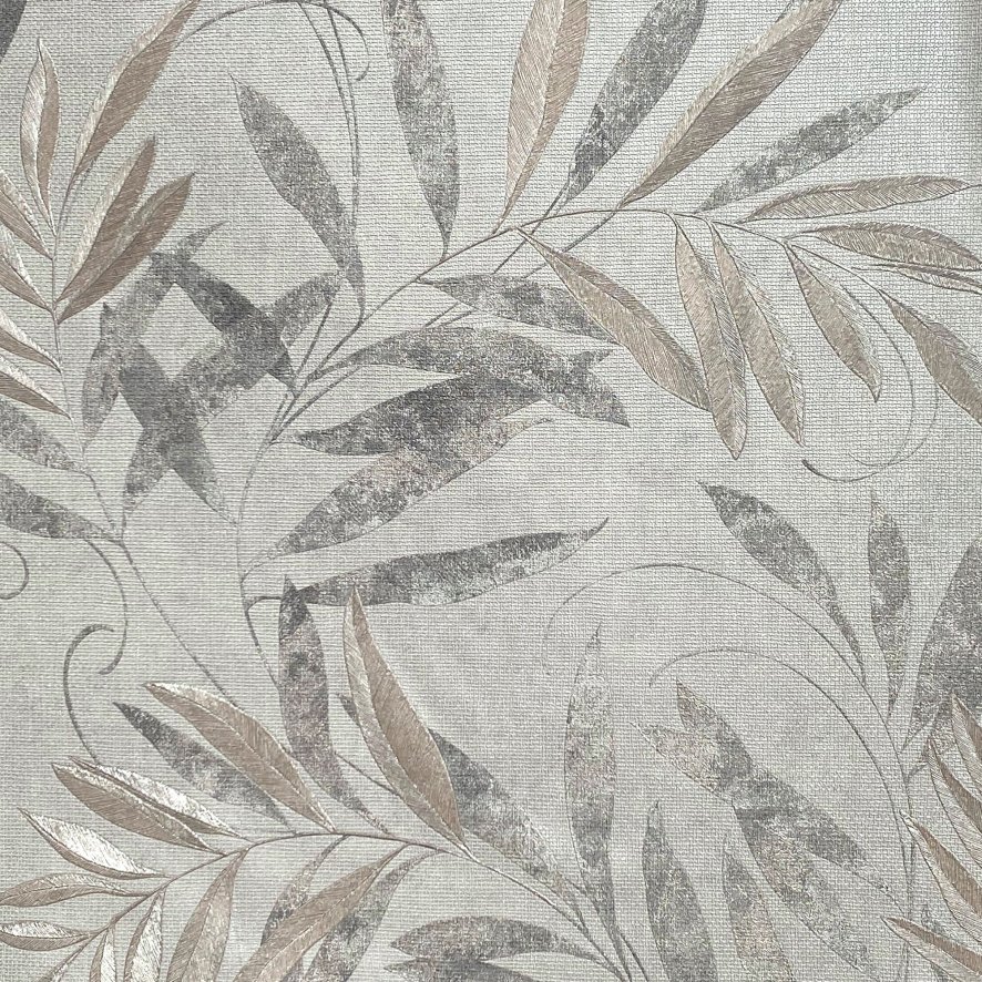 Esselle Esselle - Luxury Leaf Soft Silver Wallpaper