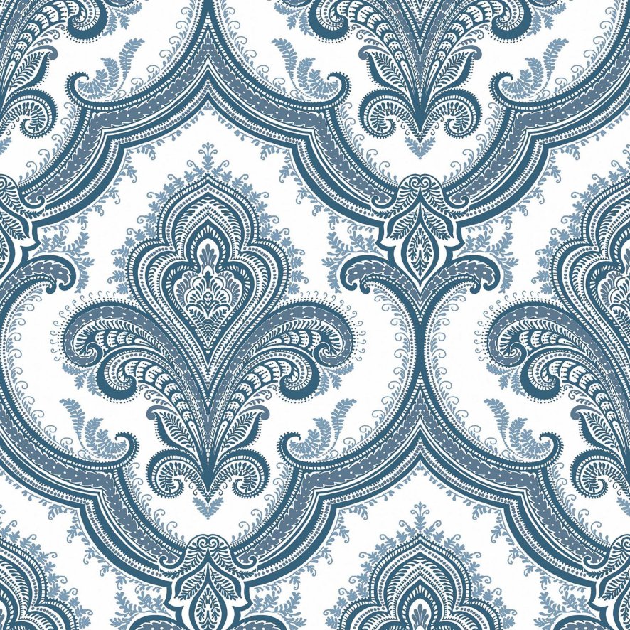 Esselle Wallpaper Sample - Damask Blue