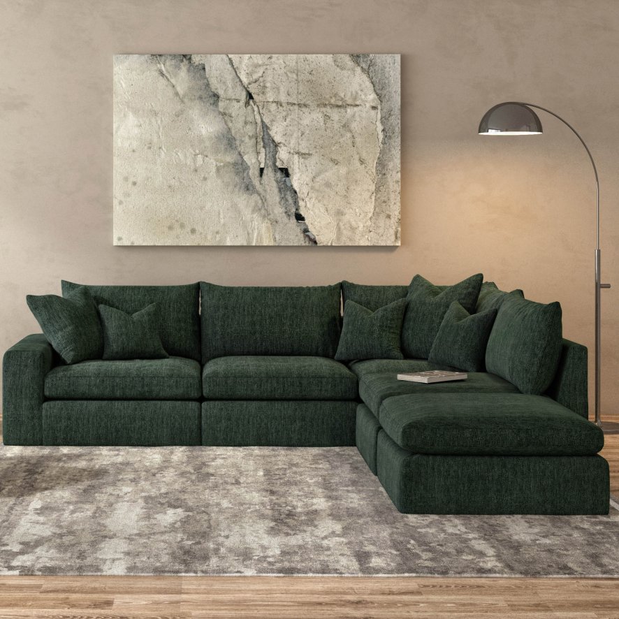 Whitemeadow Upholstery Lisbon - Large Corner Group with Footstool (LHF)