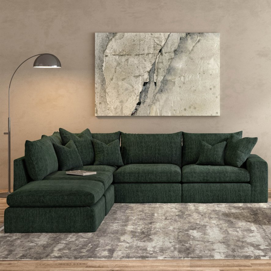 Whitemeadow Upholstery Lisbon - Large Corner Group with Footstool (RHF)
