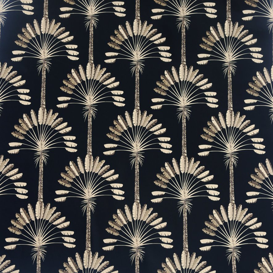 Esselle Wallpaper Sample - Palm Palace Black and Gold