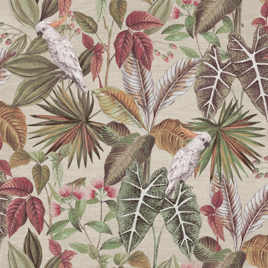 Esselle Wallpaper Sample - Vintage Parrot Multi