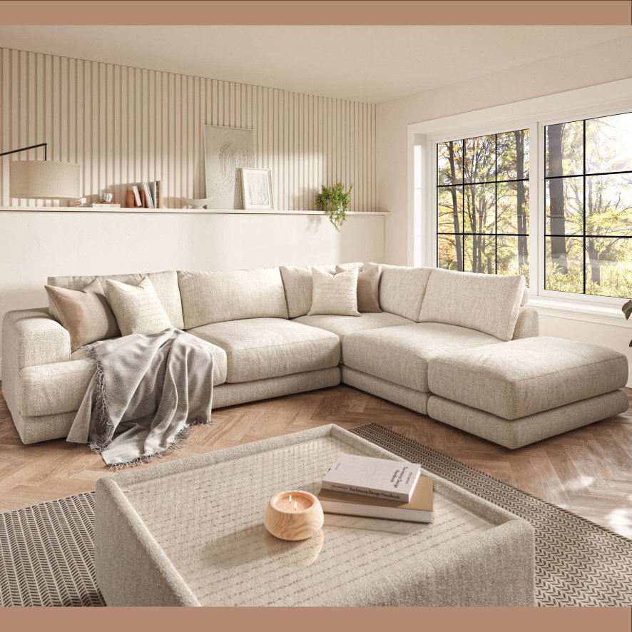 Whitemeadow Upholstery Tibet - Large Corner Group with Footstool (LHF)