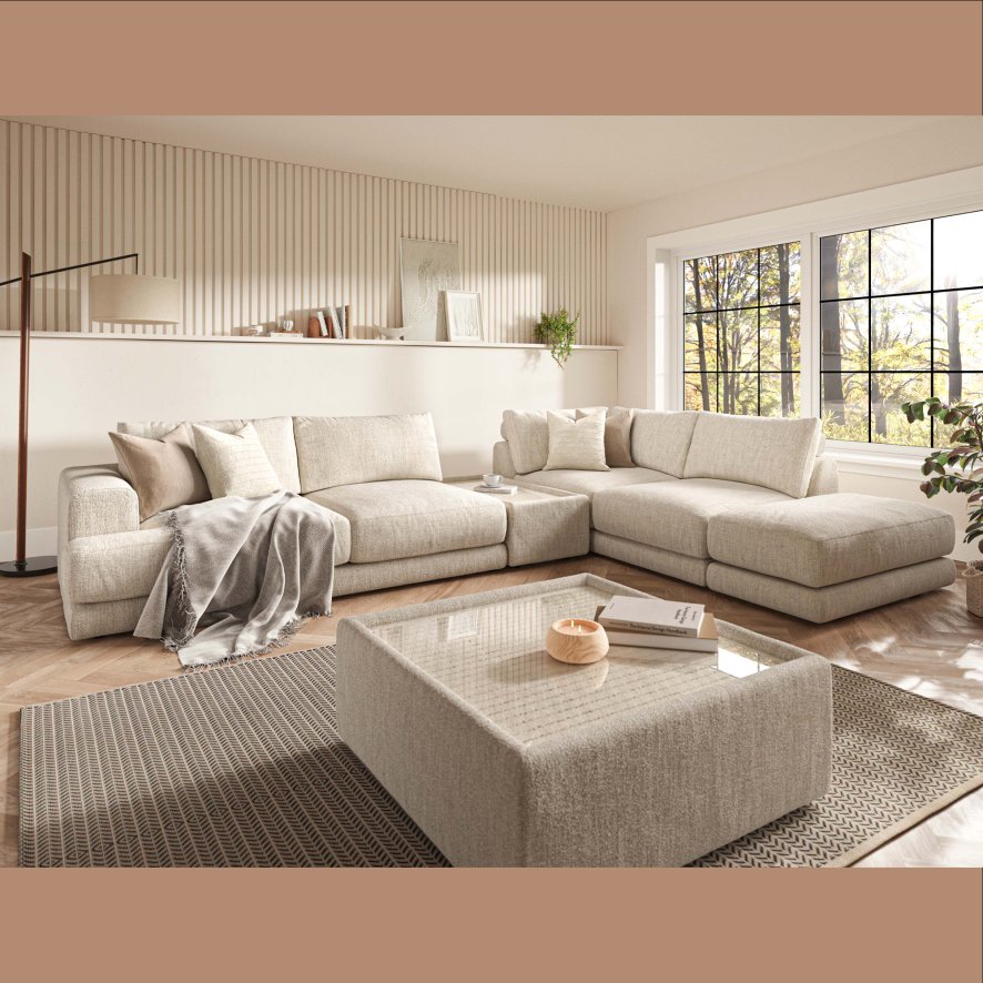 Whitemeadow Upholstery Tibet - Large Corner Group with Footstool and Table (LHF)