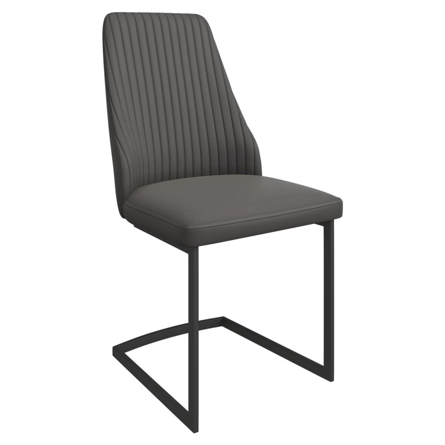 Torelli Furniture Ltd Castello - Dining Chair (Dark Grey Faux Leather)