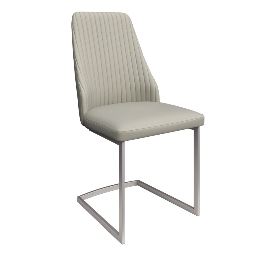 Torelli Furniture Ltd Castello - Dining Chair (Light Grey Faux Leather)