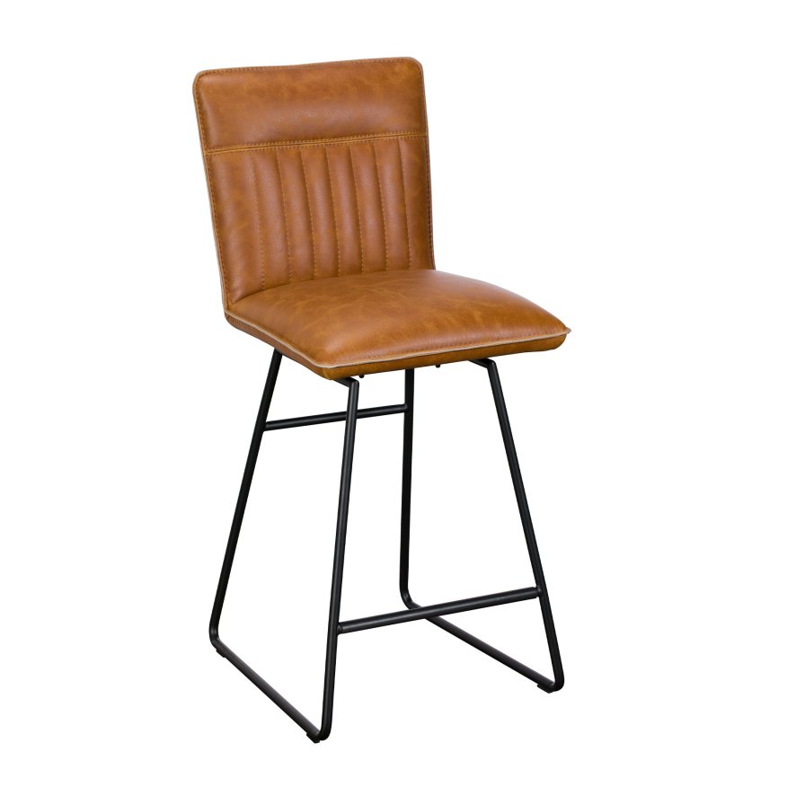 Baker Furniture Cooper - Bar Stool (Tan Faux Leather)