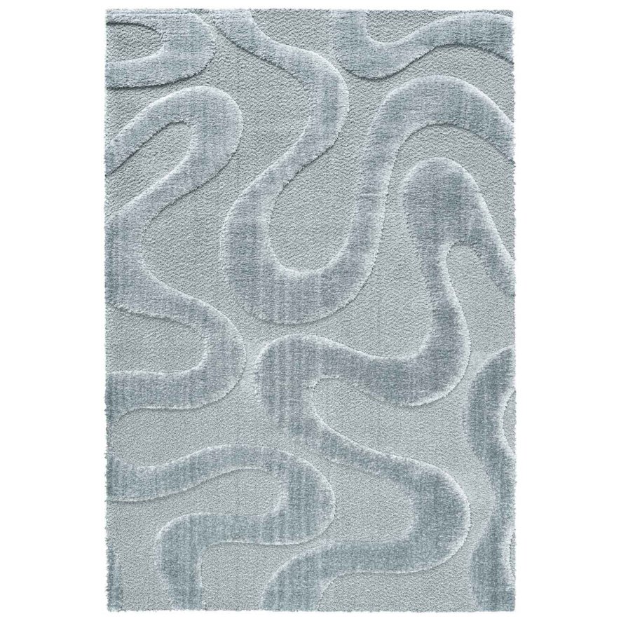 Master Craft Rugs Ltd Cleo - Blue Carved Shaggy Rug