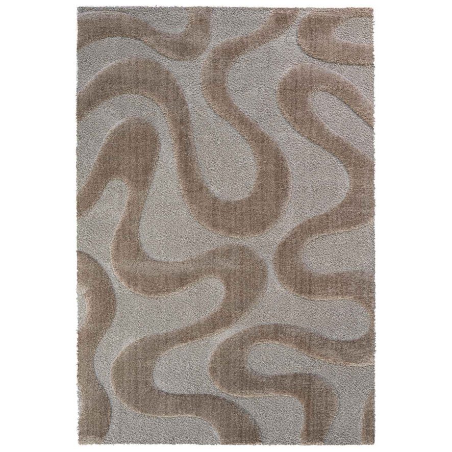 Master Craft Rugs Ltd Cleo - Brown Carved Shaggy Rug