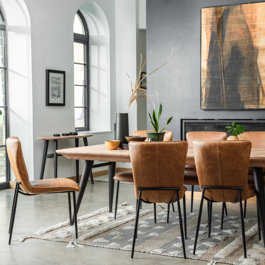 Baker Furniture Ella - Dining Chair (Tan Faux Leather)